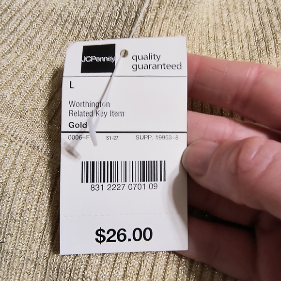 NWT Worthington gold flecked turtle neck knit sweater, women's large, gold/tan - Picture 4 of 8